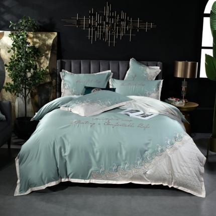 91家纺网 家纺一手货源 找家纺 （总）星尚家纺2021新款100支长绒棉曼莎四件套