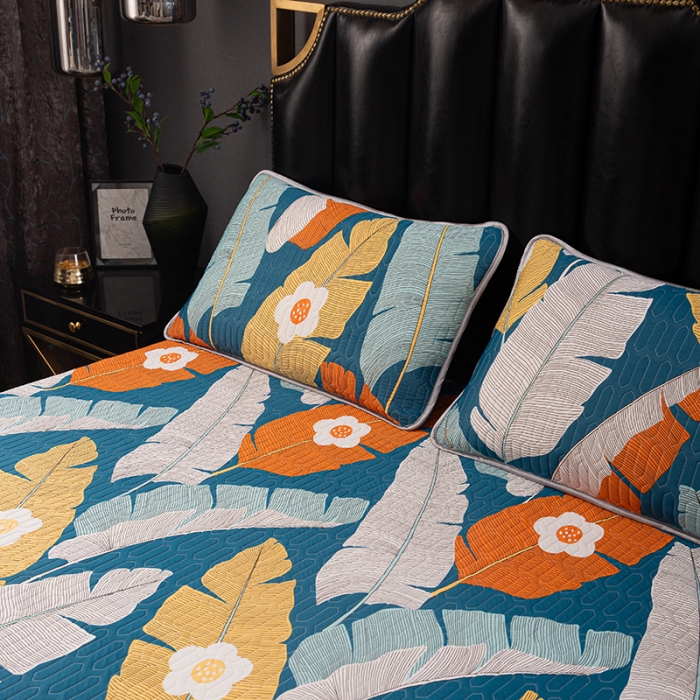 91家纺网 家纺一手货源 找家纺 纽缦家纺 2021新款凉感丝乳胶凉席可拆卸床裙款三件套 巴山夜雨-兰