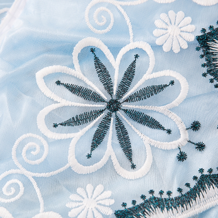 91家纺网 家纺一手货源 找家纺 纽缦家纺 2021新款凉感丝乳胶凉席可拆卸床裙款三件套 淡天蓝