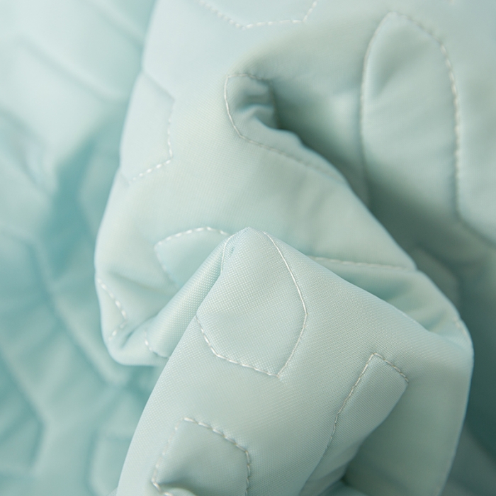 91家纺网 家纺一手货源 找家纺 纽缦家纺 2021新款凉感丝乳胶凉席可拆卸床裙款三件套 湖蓝