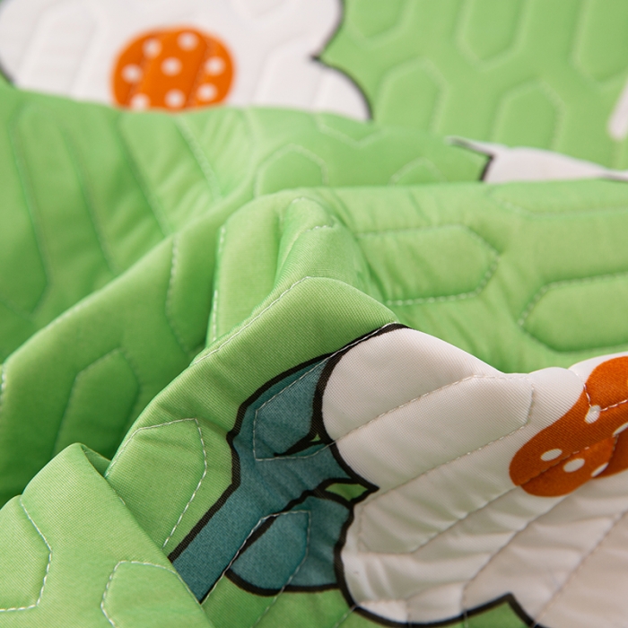 91家纺网 家纺一手货源 找家纺 纽缦家纺 2021新款凉感丝乳胶凉席可拆卸床裙款三件套 开心花语-绿