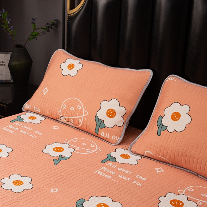 91家纺网 家纺一手货源 找家纺 纽缦家纺 2021新款凉感丝乳胶凉席可拆卸床裙款三件套 开心花语玉