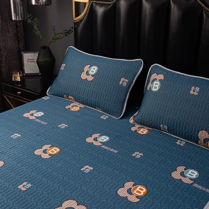 91家纺网 家纺一手货源 找家纺 纽缦家纺 2021新款凉感丝乳胶凉席可拆卸床裙款三件套 时尚前沿