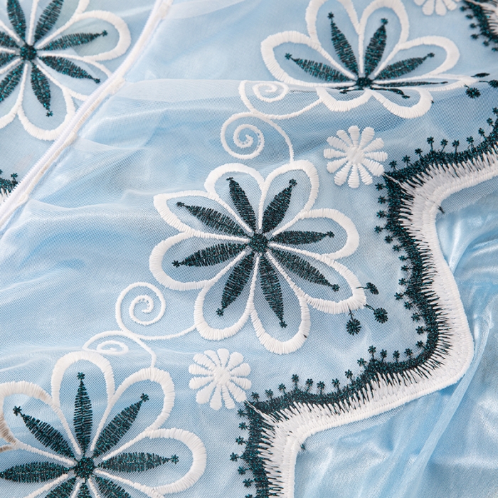 91家纺网 家纺一手货源 找家纺 纽缦家纺 2021新款凉感丝乳胶凉席可拆卸床裙款三件套 怡情小象-兰