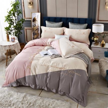 星尚家纺 2021新款100支长绒棉叶韵四件套 高级灰