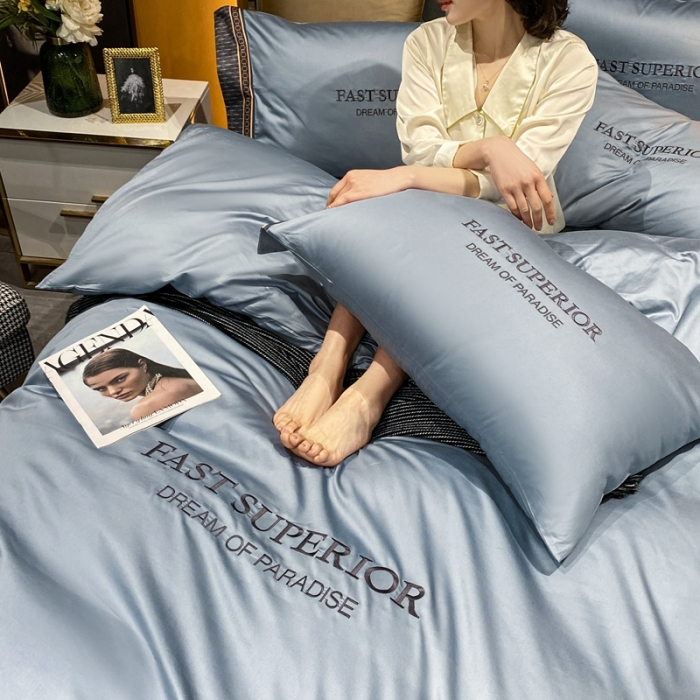 91家纺网 家纺一手货源 找家纺 ab家纺 2021新款40s全棉刺绣四件套海青