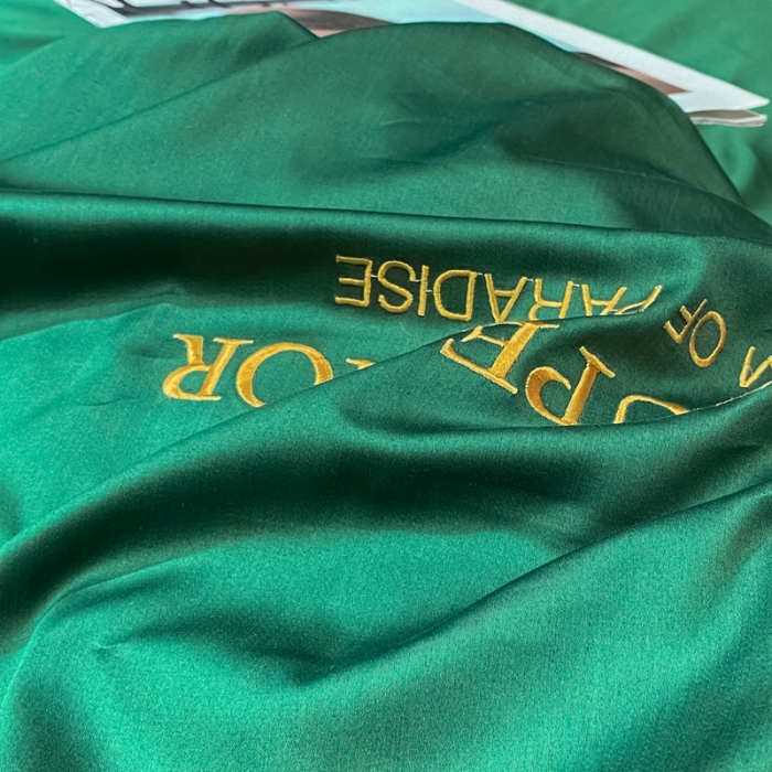 91家纺网 家纺一手货源 找家纺 ab家纺 2021新款40s全棉刺绣四件套墨绿