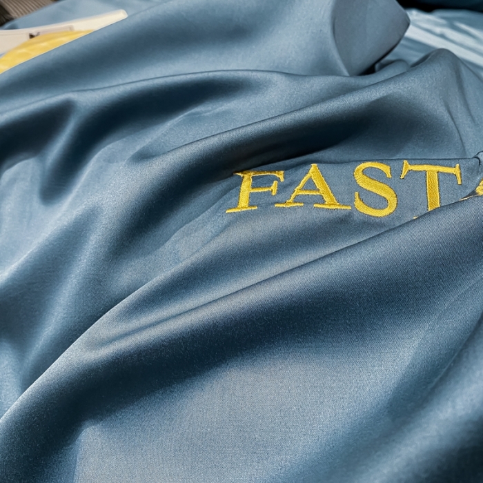 91家纺网 家纺一手货源 找家纺 ab家纺 2021新款40s全棉刺绣四件套时尚-宾利蓝