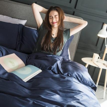 涞澳家纺 2021新款100支素色四件套 海松蓝