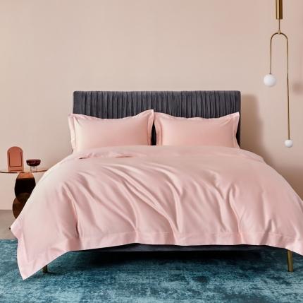 91家纺网 家纺一手货源 找家纺 涞澳家纺 2021新款100支素色四件套 奶油粉