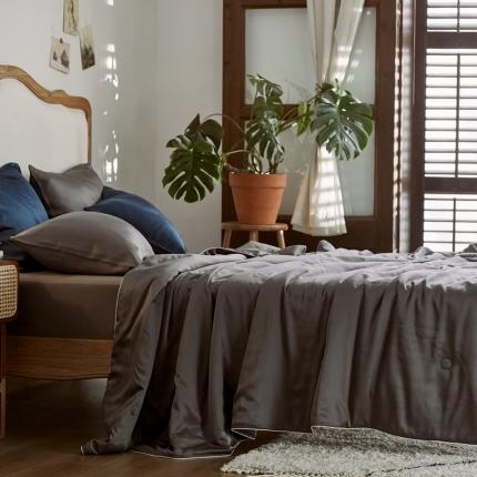 涞澳家纺 2021新款60天丝纯色夏被四件套 玄灰
