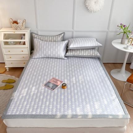 涞澳家纺 2021新款凉席三件套-千鸟格 千鸟格-浅灰