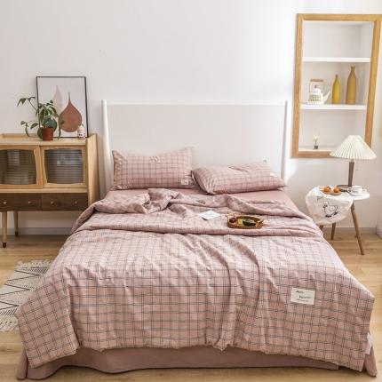 （总）寐居家纺 2021新款全棉水洗夏被四件套