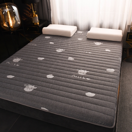 91家纺网 家纺一手货源 找家纺 暖季乳胶床垫加厚学生宿舍榻榻米记忆棉垫子 奶牛灰6cm