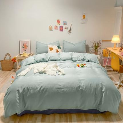 91家纺网 家纺一手货源 找家纺 （总）蓝巢 2021新款全棉水洗棉混搭款四件套