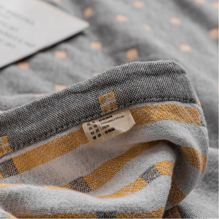 91家纺网 家纺一手货源 找家纺 朴尔 2021新款主推三层水洗棉纱布毛巾被冬空-深蓝