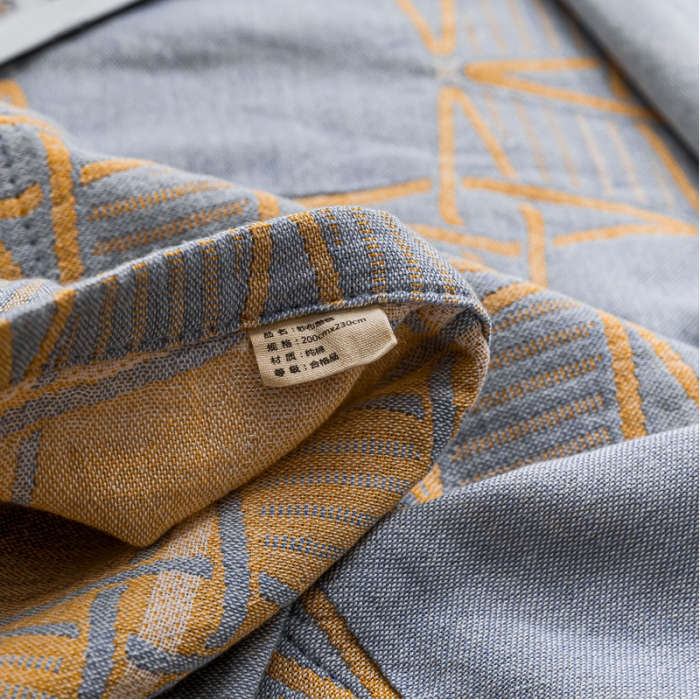 91家纺网 家纺一手货源 找家纺 朴尔 2021新款主推三层水洗棉纱布毛巾被三体秘境-冰蓝黄