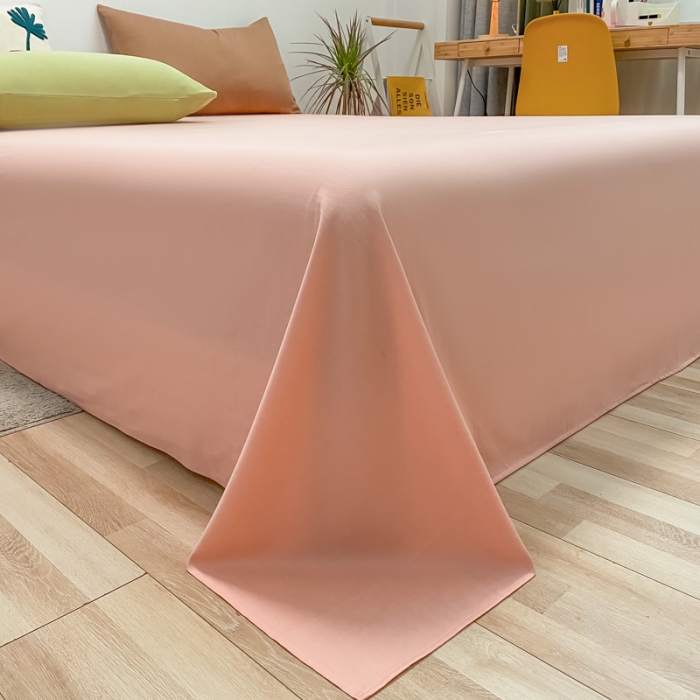 91家纺网 家纺一手货源 找家纺 蓝巢 2021新款全棉水洗棉混搭款单床单浅粉