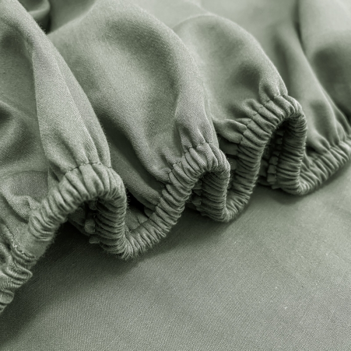 91家纺网 家纺一手货源 找家纺 蓝巢 2021新款全棉水洗棉混搭款单床笠复古绿