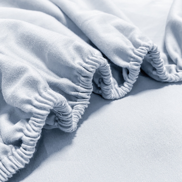 91家纺网 家纺一手货源 找家纺 蓝巢 2021新款全棉水洗棉混搭款单床笠湖蓝