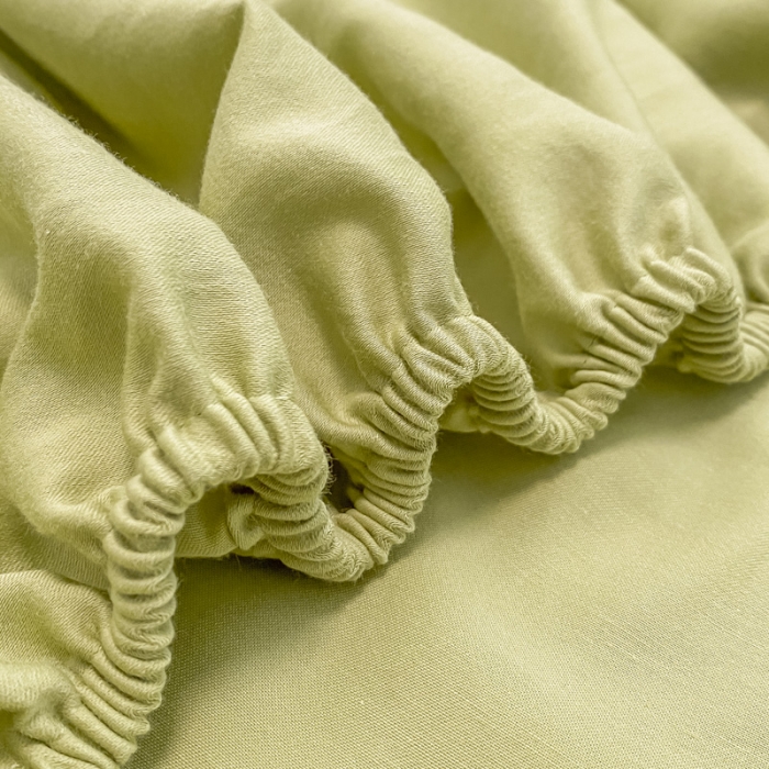 91家纺网 家纺一手货源 找家纺 蓝巢 2021新款全棉水洗棉混搭款单床笠抹茶绿