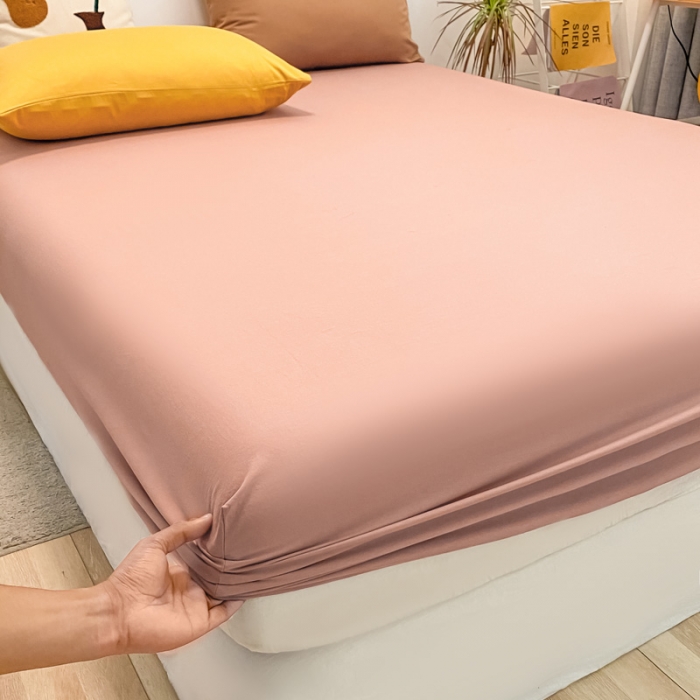 91家纺网 家纺一手货源 找家纺 蓝巢 2021新款全棉水洗棉混搭款单床笠珊瑚红