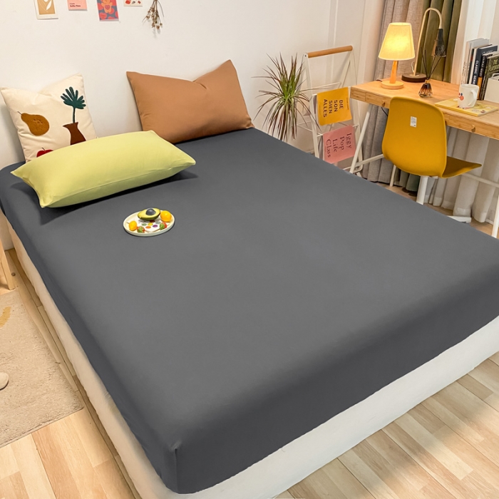 91家纺网 家纺一手货源 找家纺 蓝巢 2021新款全棉水洗棉混搭款单床笠深灰