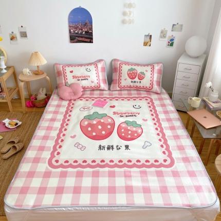 91家纺网 家纺一手货源 找家纺 （总）川悦生活 直播供货2021新款小清新大版冰丝席三件套