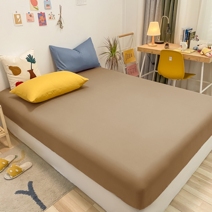 91家纺网 家纺一手货源 找家纺 蓝巢 2021新款全棉水洗棉混搭款单床笠太妃糖