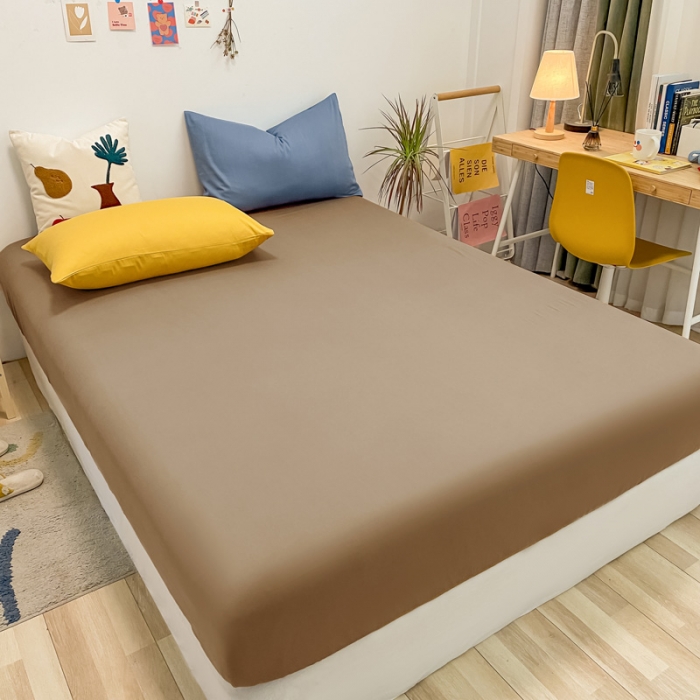 91家纺网 家纺一手货源 找家纺 蓝巢 2021新款全棉水洗棉混搭款单床笠太妃糖