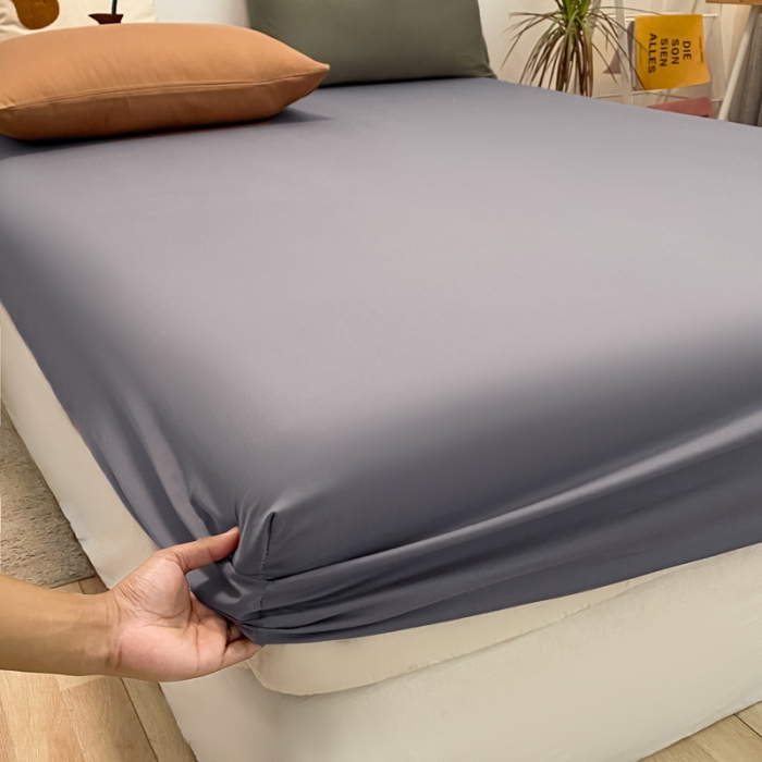 91家纺网 家纺一手货源 找家纺 蓝巢 2021新款全棉水洗棉混搭款单床笠紫灰