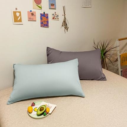 91家纺网 家纺一手货源 找家纺 蓝巢 2021新款全棉水洗棉混搭款枕套一对繁星蓝+浅灰