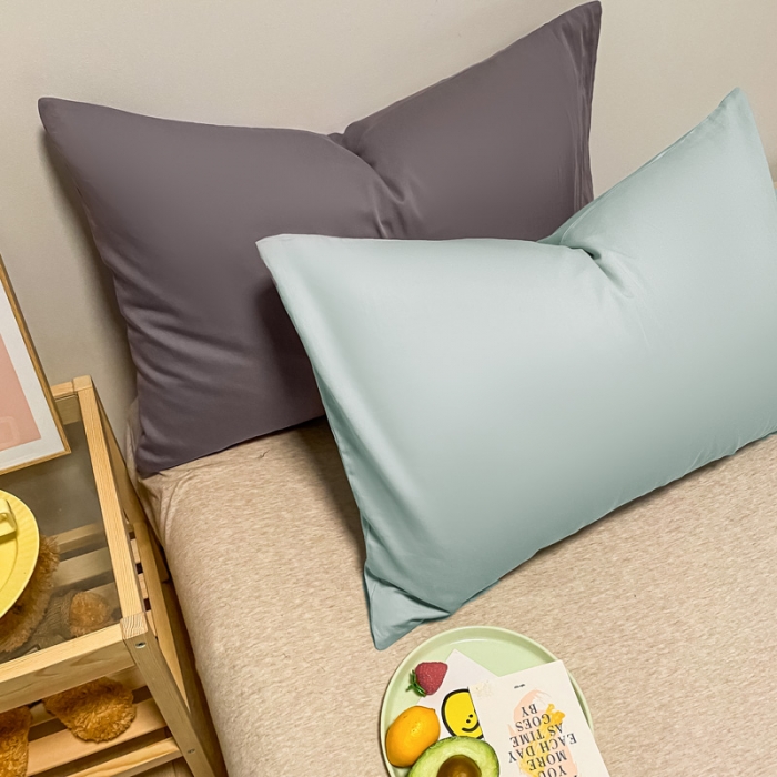 91家纺网 家纺一手货源 找家纺 蓝巢 2021新款全棉水洗棉混搭款枕套一对繁星蓝+浅灰