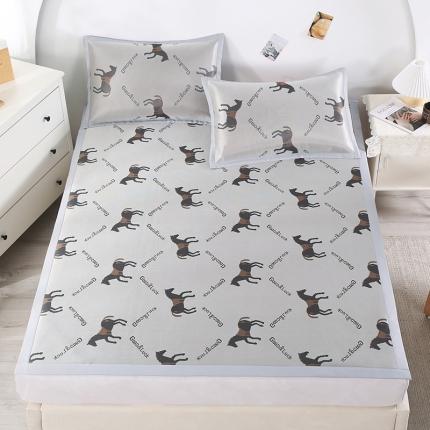 91家纺网 家纺一手货源 找家纺 青竹苑 2021专版碳离子艾草养生冰丝凉席 骏马-灰