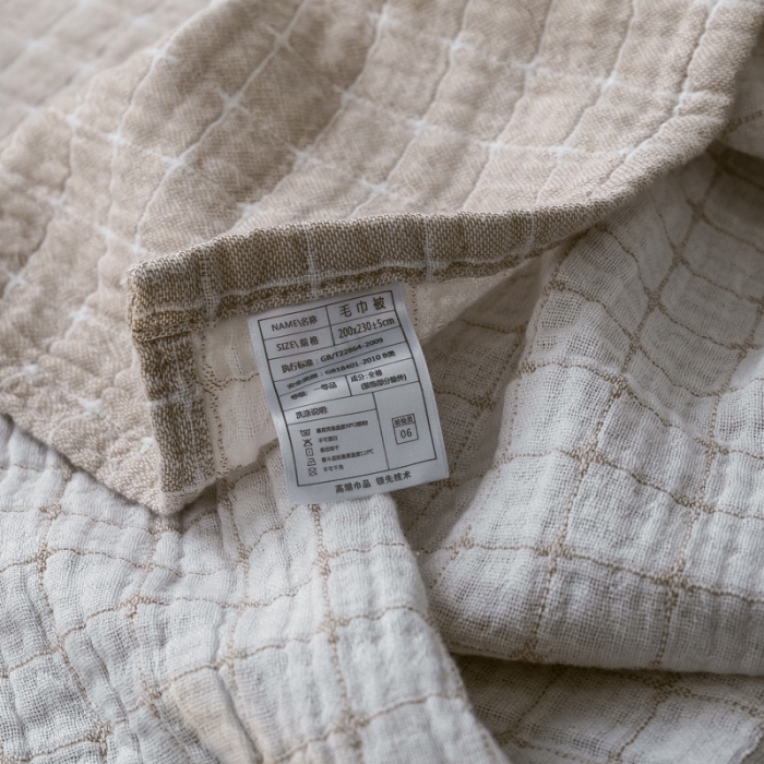 91家纺网 家纺一手货源 找家纺 朴尔 2021爆款三层水洗棉全棉纱布毛巾被 丁格-驼