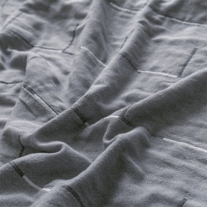 91家纺网 家纺一手货源 找家纺 朴尔 2021爆款三层水洗棉全棉纱布毛巾被 简约线条-灰