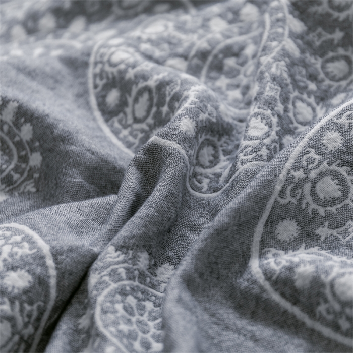 91家纺网 家纺一手货源 找家纺 朴尔 2021爆款三层水洗棉全棉纱布毛巾被 梦幻-灰