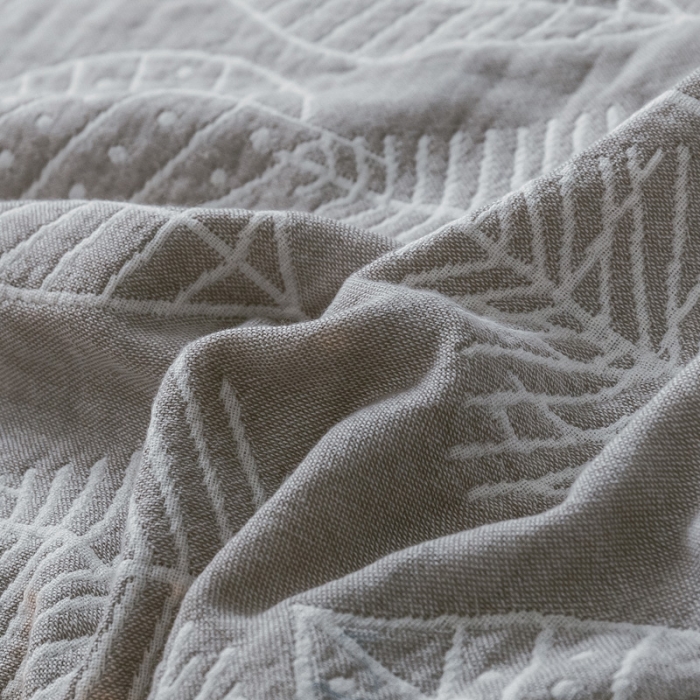 91家纺网 家纺一手货源 找家纺 朴尔 2021爆款三层水洗棉全棉纱布毛巾被 日式落叶-驼