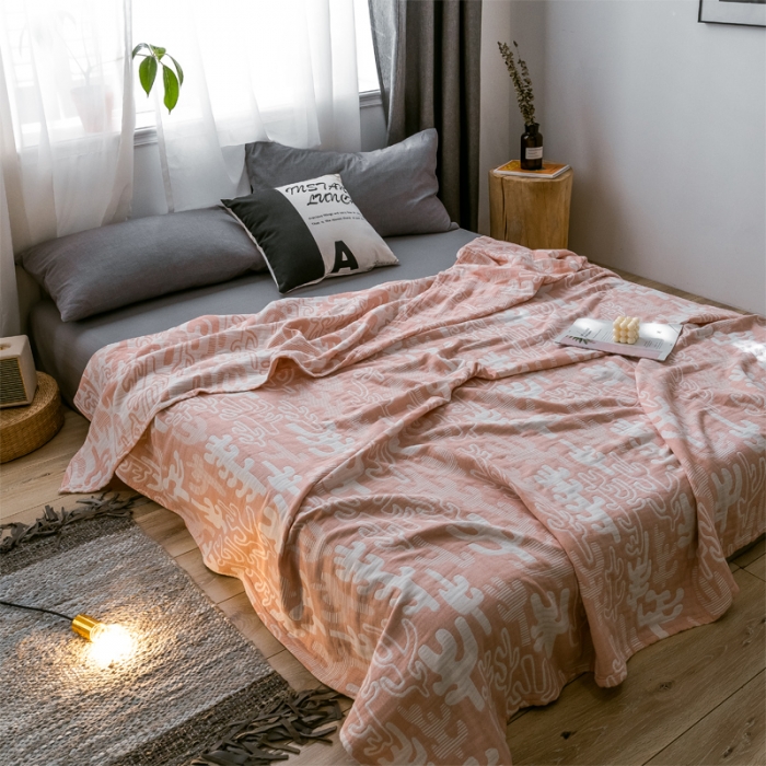 91家纺网 家纺一手货源 找家纺 朴尔 2021爆款三层水洗棉全棉纱布毛巾被