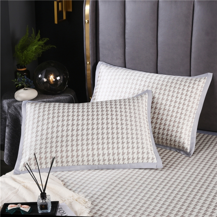 91家纺网 家纺一手货源 找家纺 青竹苑 2021新款600D三明治千鸟格冰丝凉席 千鸟格-棕