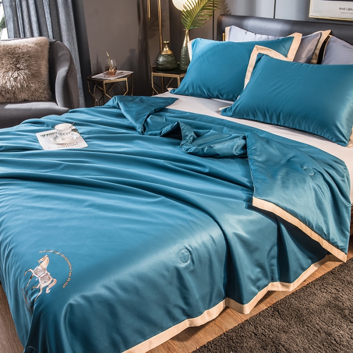 91家纺网 家纺一手货源 找家纺 慕尚 2025新款天丝抗菌被夏被 安吉-蓝