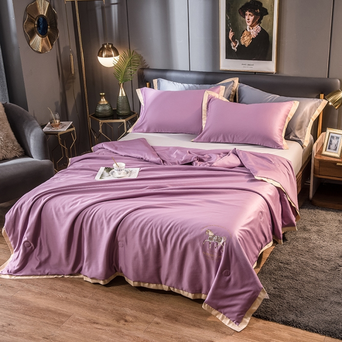 91家纺网 家纺一手货源 找家纺 慕尚 2025新款天丝抗菌被夏被 菲林-紫