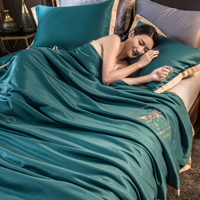 91家纺网 家纺一手货源 找家纺 慕尚 2025新款天丝抗菌被夏被 吉米-绿