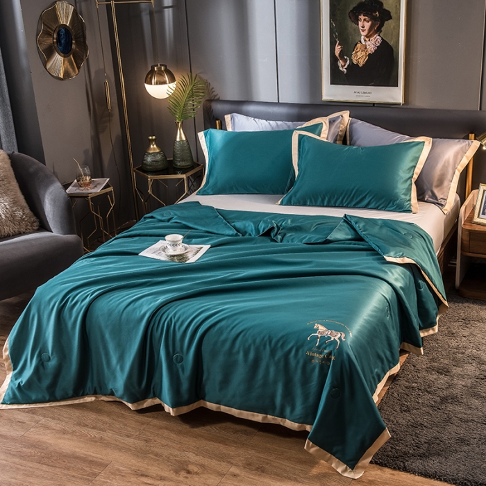 91家纺网 家纺一手货源 找家纺 慕尚 2025新款天丝抗菌被夏被 吉米-绿