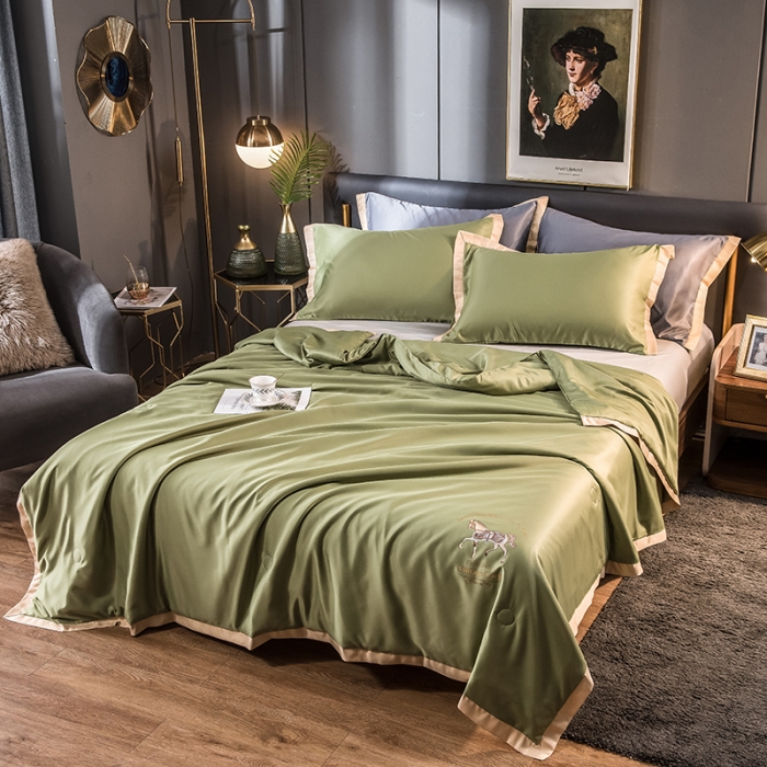 91家纺网 家纺一手货源 找家纺 慕尚 2025新款天丝抗菌被夏被 丽莎-绿