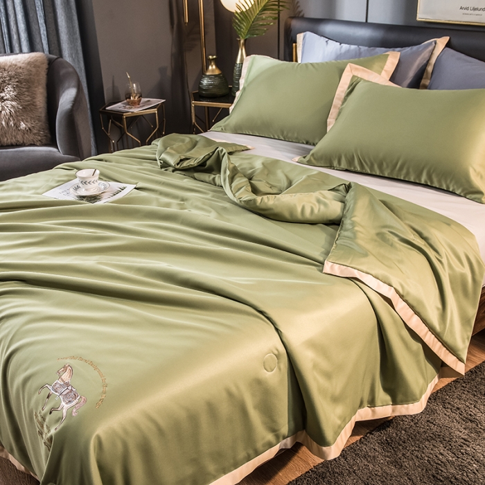 91家纺网 家纺一手货源 找家纺 慕尚 2025新款天丝抗菌被夏被 丽莎-绿