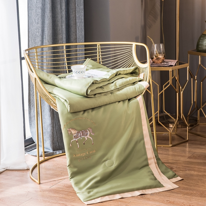 91家纺网 家纺一手货源 找家纺 慕尚 2025新款天丝抗菌被夏被 丽莎-绿