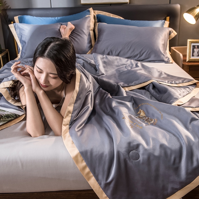 91家纺网 家纺一手货源 找家纺 慕尚 2025新款天丝抗菌被夏被 罗马-灰