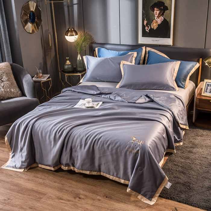 91家纺网 家纺一手货源 找家纺 慕尚 2025新款天丝抗菌被夏被 罗马-灰