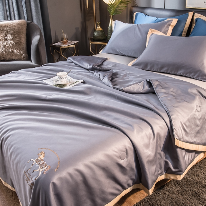 91家纺网 家纺一手货源 找家纺 慕尚 2025新款天丝抗菌被夏被 罗马-灰